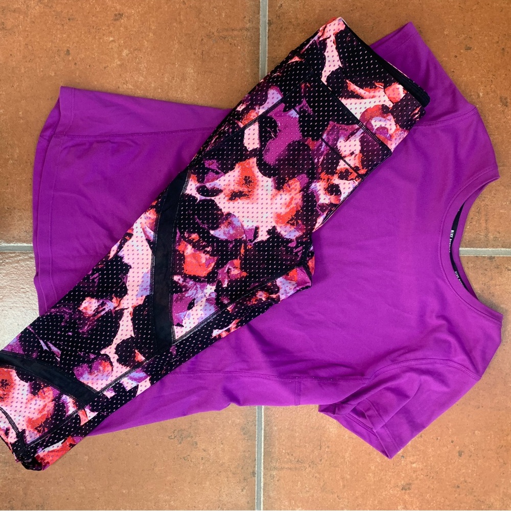 Nike Dri-FIT Magenta Running Tee and matching pants